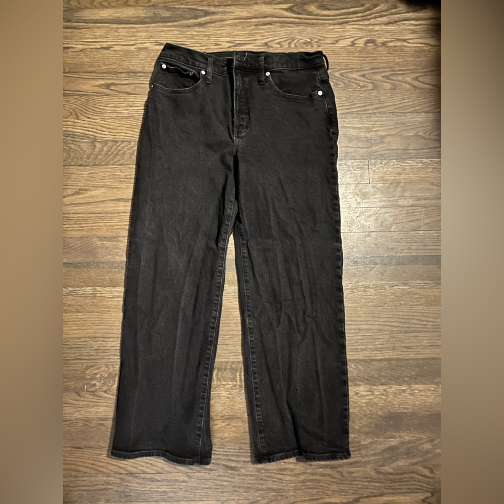 Madewell perfect vintage wide leg jeans, washed black